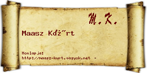 Maasz Kürt névjegykártya